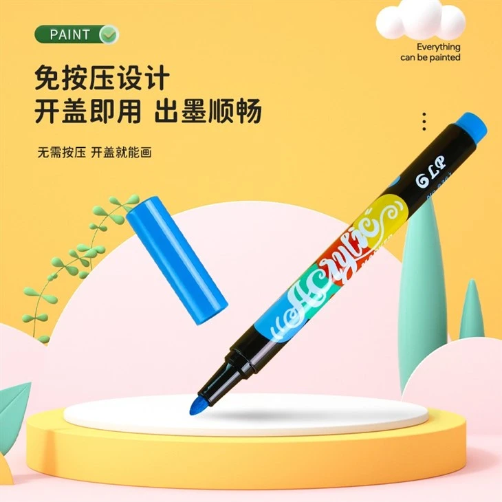 2024Safe And Eco-Friendly Press-Free Acrylic Marker Set For Kids - 12, 24, Or 36 Colors